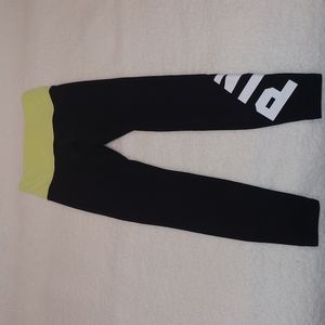 PINK Victoria's Secret Black and Lime Leggings
